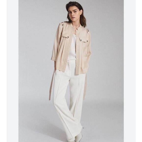 Reiss Oliva Belted Utility Jacket In Neutral Size 4 - Picture 5 of 15